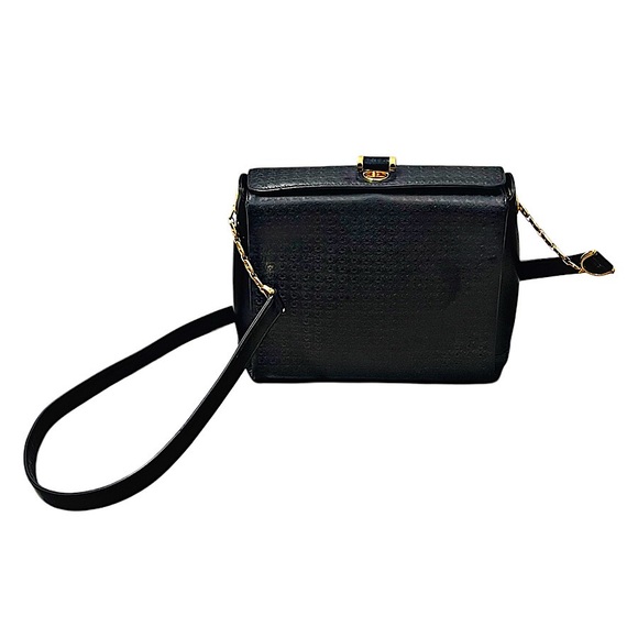 Authentic Vintage Gucci Rare Black Leather Micro GG Turnlock Crossbody Bag - Picture 1 of 15